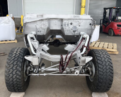 Completed sandblasted car frame Sandblasted metal frame in St. George